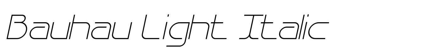 Bauhau Light Italic